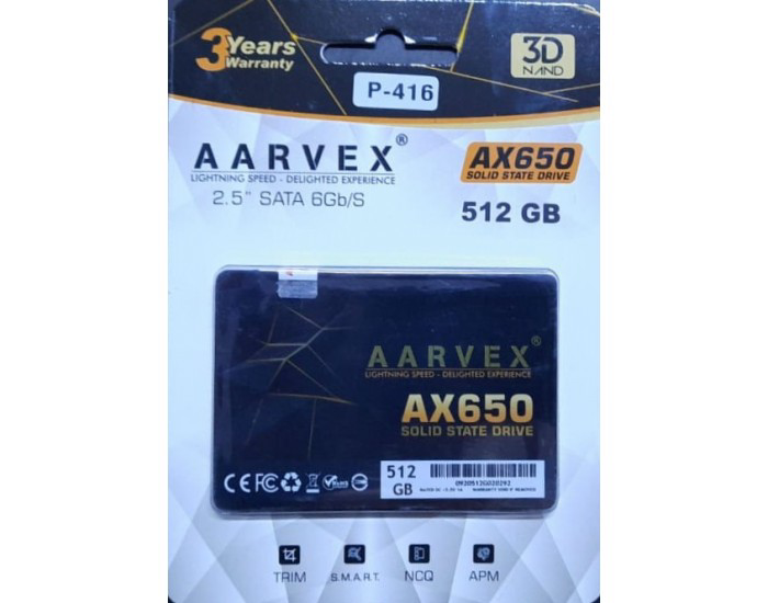 AARVEX SSD 512GB SATA (AX650)